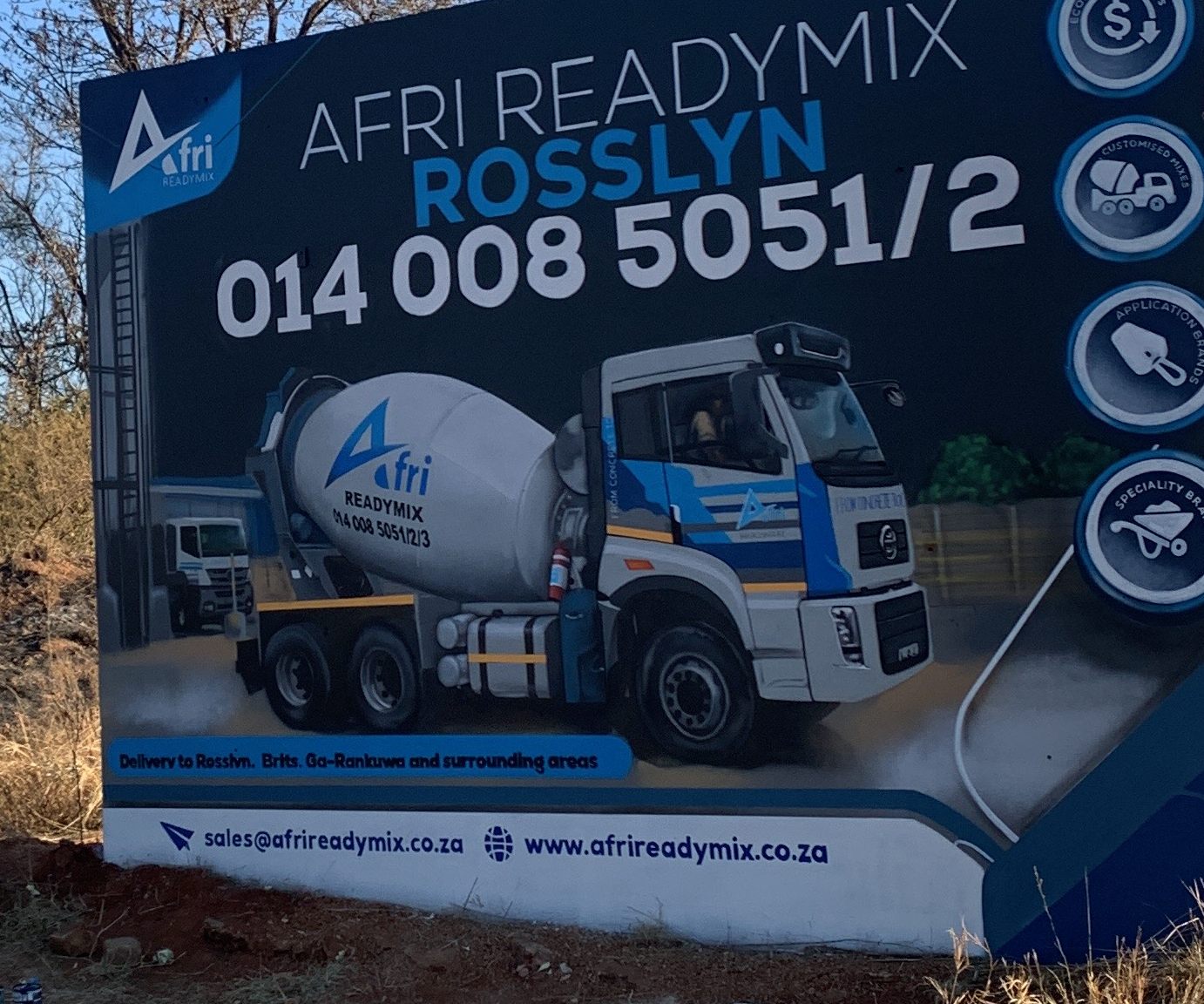 Afri Readymix hand-painted roadside signage wall